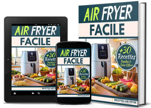 Couverture de l'ebook gratuit Air Fryer Facile - 30 recettes avec la friteuse à air chaud, plus de 30 recettes rapides et sans effort en PDF