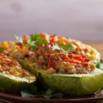 Courgettes farcies à l'Air Fryer à la provençale, recette facile et savoureuse