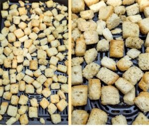 Croûtons maison à la provençale cuits dans un Air Fryer
