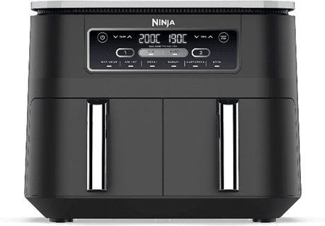 Ninja Foodi Dual Zone Airfryer Digital 7,6L - Friteuse à air avec 2 tiroirs indépendants, 6 fonctions de cuisson, sans huile, capacité 7,6 litres